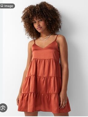 Rusty satin mini dress (Simons Twik)